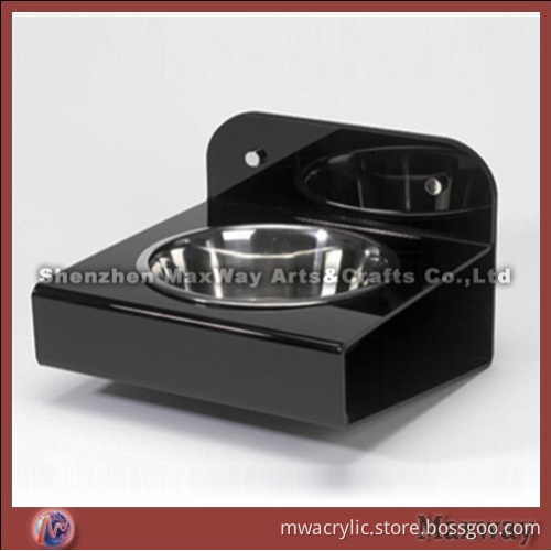 Black Wall Organic Glass Pet Bowl Holder